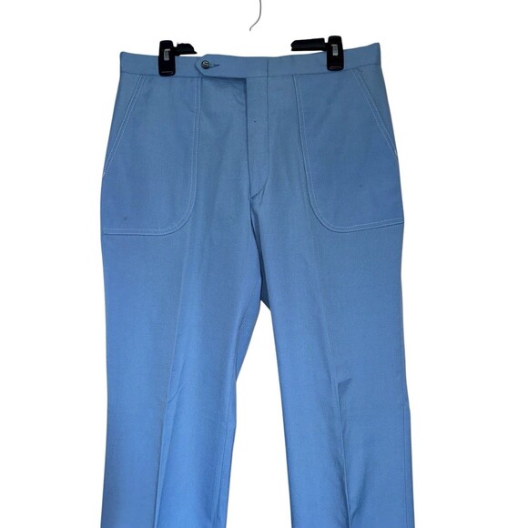 Vintage Sansabelt Blue Golf Pants 70s Mod Slacks Men’s Retro Style - Picture 11 of 16
